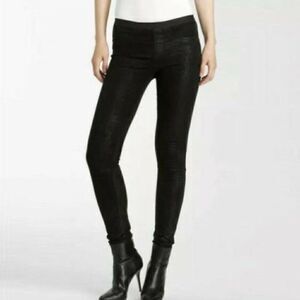 Helmut Lang Black Lamb Leather Low Rise Skinny Pants